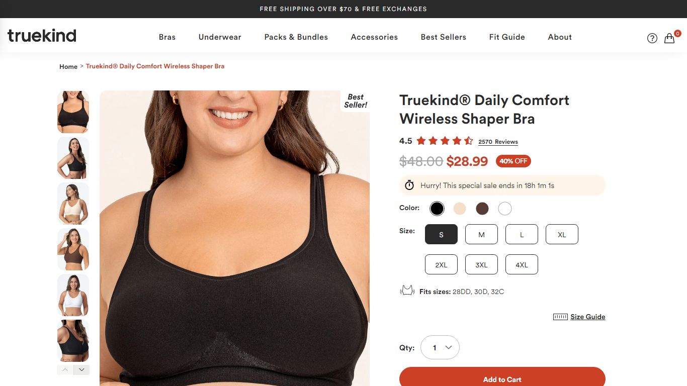 Truekind Daily Comfort Wireless Shaper Bra