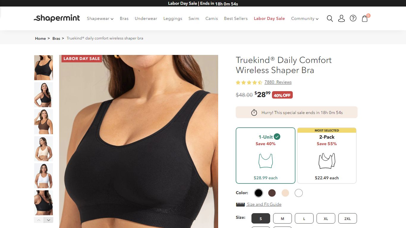 Truekind® Daily Comfort Wireless Shaper Bra